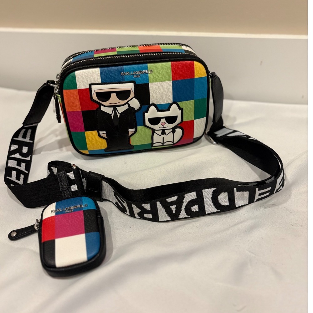 Karl Lagerfeld‎ Paris Multicolor Crossbody Bag with Cardholder NWOT